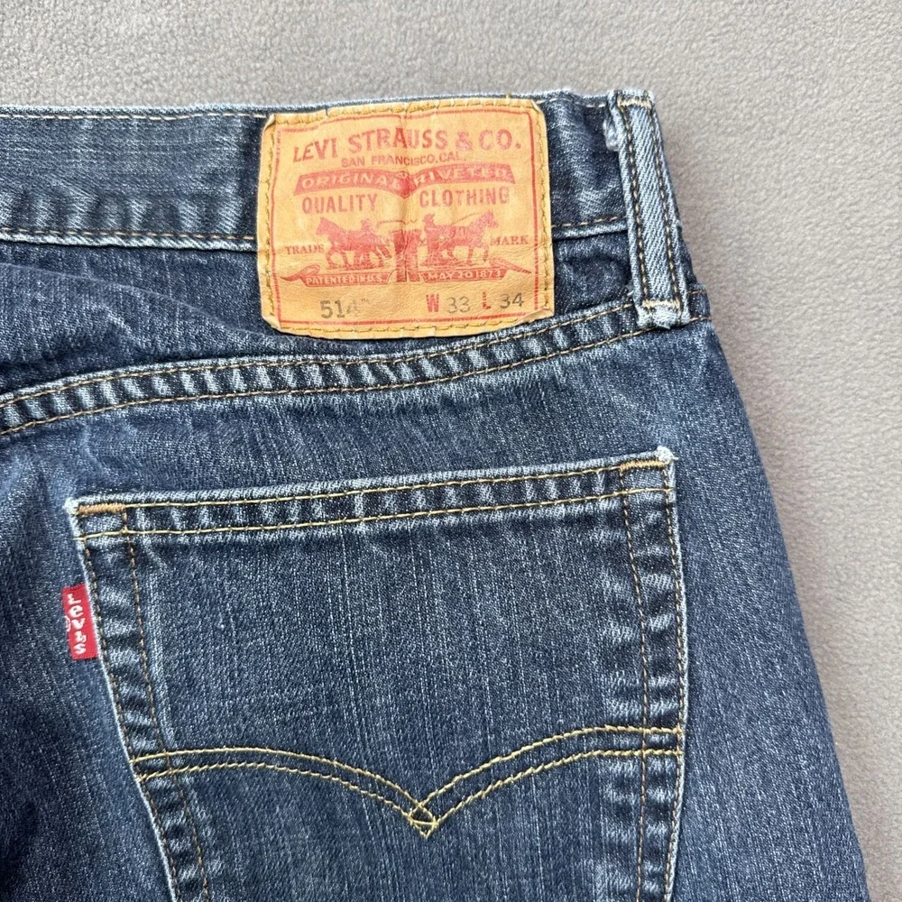 VTG Levis 514 Jeans Mens 33x34 Blue Slim Straight Y2K 100%‎ Cotton Denim